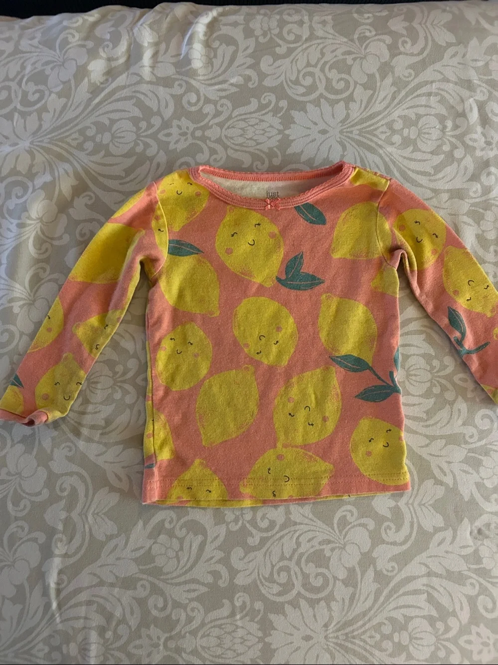 Carter's Pink and Yellow Lemon Print Two-Piece Pajama Set